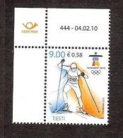 Olympic Estonia 2010 MNH Corner Stamp With Issue Number Olympic Games, Vancouver Mi 655 - Hiver 2010: Vancouver