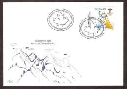 Olympic Estonia 2010 Stamp With Black Label  FDC Olympic Games, Vancouver Mi 655 - Winter 2010: Vancouver