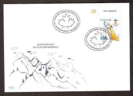 Olympic Estonia 2010 Corner Stamp With Issue Number  FDC Olympic Games, Vancouver Mi 655 - Winter 2010: Vancouver