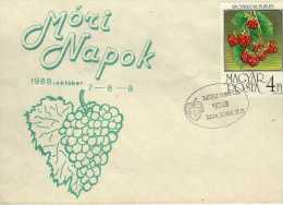 1255 CartaMori Napok 1988 Hungria, Uva, Viñas., - Storia Postale