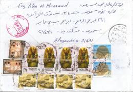 Egypt 2011 Markaz El Zaraka Piramid Tutanchamon Farao Barcoded Registered Cover - Cartas & Documentos