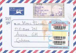 Israel 2005 Haifa ATM Post Office Meter Franking Barcoded Registered Cover - Vignettes D'affranchissement (Frama)