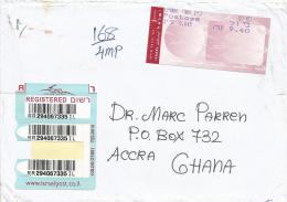 Israel 2007 Bat Yam ATM Post Office Meter Franking Barcoded Registered Cover - Franking Labels
