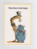 Heureux Mariage - Girafe Hippopotame  - Marie Et Martin 6056 Dessin Hory - Ippopotami