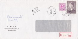 879A.P.+1703 Op Brief Aangetekend Met AR Met Stempel NIVELLES - 1977-1985 Figuras De Leones