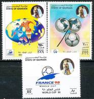 BAHRAIN 1998 WORLD CUP FOOTBALL / SOCCER  SCARCE SC# 511-513  MNH (D01) - Bahreïn (...-1965)