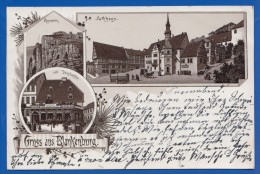 Deutschland; Blankenburg Harz; Litho Vorläufer 1895 Mit Kafe Damköhler Und Rathaus - Blankenburg