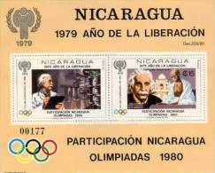 Nicaragua 1980 MNH, Mahatma Gandhi, Taj Mahal, Mosque, Einstein, Nobel Prize Winner, Physics - Mahatma Gandhi