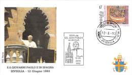 ESPAGNE   CATHOLIQUE VOYAGE  PAPE  JEAN PAUL II   Pope John Paul II Papst Johannes Paul II  PAPA Jonas Paulius II - Storia Postale