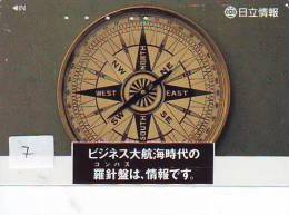 Compass Boussole Kompaß Kompas Sur Telécarte JAPAN (7) East West South North - Astronomy