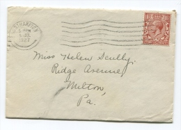 Incomming Letter 1927 From Northampton (G.B.) To Milton ( PA) - See Scan - 1921-40