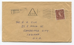 Incomming  Letter  From England) To Cambridge City ( Indiana) - See  Scan - 1941-60