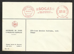 Portugal EMA Cachet Rouge Sogas Gaz Et Produits Chimiques 1961 Sogas Gas And Chemicals Meter Stamp - Gas