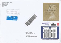 UK 2011 Peterborough Meter Franking Postage Paid EMA Barcoded Registered Cover - Máquinas Franqueo (EMA)