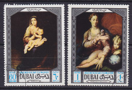 Dubai 1969 Mi. 341-42 Arabischer Muttertag Gemälde Von Murillo & Mazzuoli - Dubai