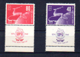 75° De L’U.P.U., 27 / 28** (tache Sur Colle 40), Cote 240 €, - Unused Stamps (with Tabs)