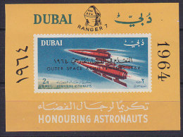 Dubai 1964 Mi. Block 29 Miniature Sheet Ranger 7 Honouring Astronauts MNH** - Dubai