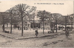 CELLES SUR BELLE PLACE DU MARCHE CPA NO 56 BELLE ANIMATION - Celles-sur-Belle