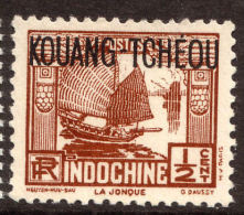 China France P.O. 1937-41 12c "KOWANG-TCHEOU" Overprint MNH - Impuestos
