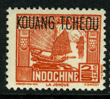 China France P.O. 1937 25c "KOWANG-TCHEOU" Overprint MLH - Timbres-taxe