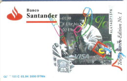 TARJETA DE ALEMANIA CON UNOS BILLETES  (BANKNOTE-BILLETE) BANCO DE SANTANDER - Timbres & Monnaies