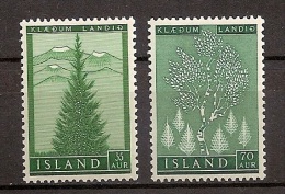 Island 1957, Nr. 320-321, Wiederaufforstung Islands Postfrisch (mnh) ** - Ongebruikt