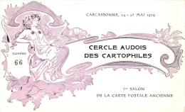 Carcassonne : Carte Du 1er Salon De La Carte Postale Des 24 Et 25 Mai 1979 Tirage 200 Exemplaires - Carcassonne