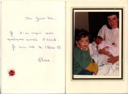 Faire-Part Naissance  Double 1988 Avec Photo Bébé Et  Famille  11 X 16 Cm BE - Nascita & Battesimo