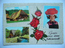 Germany: Grüsse Aus Dem SCHWARZWALD - Der Alte Haus, Rosen, Tracht - 1968 Used - Gutach (Schwarzwaldbahn)