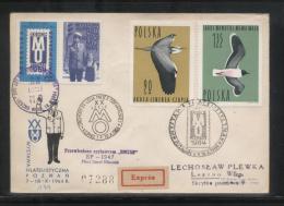 POLAND 1964 XVII GLIDER FLIGHT 20 YEARS MILITIA POLICE SERVICE TO NATION PHILATELIC EXPO FLOWN CvR T1B CINDERELLA - Brieven En Documenten