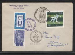 POLAND 1964 XVII GLIDER FLIGHT 20 YEARS MILITIA POLICE SERVICE TO NATION PHILATELIC EXPO FLOWN CvR T2 2CINDERELLA - Politie En Rijkswacht