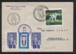 POLAND 1964 XVII GLIDER FLIGHT 20 YEARS MILITIA POLICE SERVICE TO NATION PHILATELIC EXPO FLOWN CvR T2 2CINDERELLA - Gleitflieger