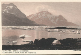 QQ 515  / C P A - GROENLAND  -  CAMP D'ETE DANS LE FIORD  DE GODTHAAB - Grönland