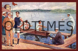 ROWING COMPETITION - 1905 BRAUNTHAL AND RANZENHOFER ART SIGNED - Roeisport