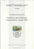 Opening Of The Schleswig-Holstein Canals 1784, Bonn, 21.8.1984., Germany, Occasional Card 19/1984 - Otros & Sin Clasificación