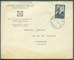 70 Cent. Elisabeth Ysaye Obl. Sc UCCLE Sur Lettre Du 30-9-1937 Vers Verviers - 9596 - Lettres & Documents