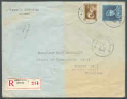Lettre Recommandée D'ANTWERPEN Le 3-X-1936 Vers Forest à Mr. Poncelet - 9600 - 1931-1934 Mütze (Képi)