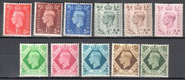 Great Britain 1937 King George VI - Mi199,200,202,204-211- Incomplete Set MNH (**). - Neufs