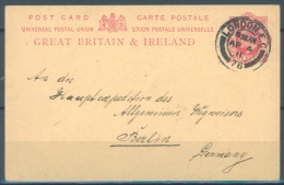 GB - POSTAL STATIONERY - 4.4.1911 - LONDON TO BERLIN - Lot 9196 - Stamped Stationery, Airletters & Aerogrammes