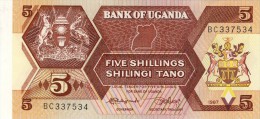 BILLET # OUGANDA # 1987 # 5 SHILLINGS # PICK 27 # BILLET NEUF # - Uganda