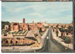 1955 ROMA VIA DEI FORI IMPERIALI SANTA FRANCESCA ROMANA FG V SEE 2 SCANS ANIMATA - Mehransichten, Panoramakarten