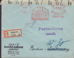 Germany "SANITAS" Einschreiben Registered BERLIN Postamt BERLIN-SCHÖNEBERG Labels Meter Stamp 1931 Cover Brief - Máquinas Franqueo (EMA)