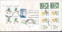 Argentina Mult Franked BUENOS AIRES 1987 Cover Letra To AARHUS Denmark 4-Block W. Margin (2 Scans) - Covers & Documents