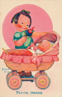 ENFANTS - Jolie Carte Fantaisie Fillette Avec Bébé Dans Landau "Petite Maman" Signée BEATRICE MALLET - Mallet, B.