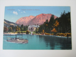 AK Photochromie (?) 1914 Salzkammergut Waldhotel Kreuzstein Am Mondsee Dampfschiff Verlag F.E. Brandt - Gmunden - Mondsee