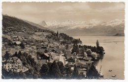 CP, SUISSE, BE, Hilterfingen Am Thunersee Mit Eiger, Monch Und Jungfrau Hôtel Marbach, Vierge - Hilterfingen