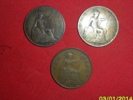 Lot De 3 Monnaies/ 1 Penny 1915/1919/1930 En TTB.+ - D. 1 Penny