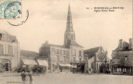 MIREBEAU-EN-POITOU EGLISE NOTRE DAME  SALON DE COIFFURE COMMERCES CALECHE ENFANTS - Mirebeau