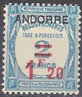 * 1931-32 ANDORRA FRANCESE MH SEGNATASSE (N.13) CAT. € 100,00 - Usados