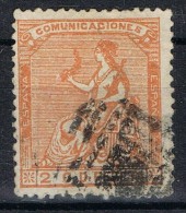 Sellos 2 Cuartos Rojo Naranja Variedad  Alegoria 1874, Num 131a º - Usati